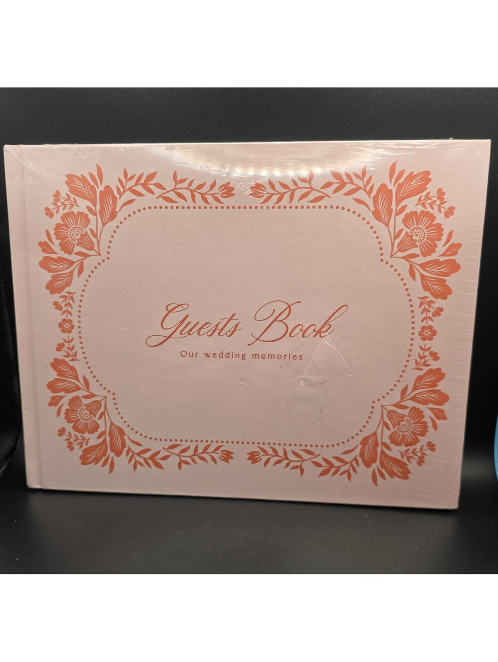 And Per Se Pink Modern Wedding Guest Book 10.5 x 8 in GST-flower-01pk